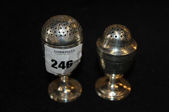 2 George III silver pepper pots